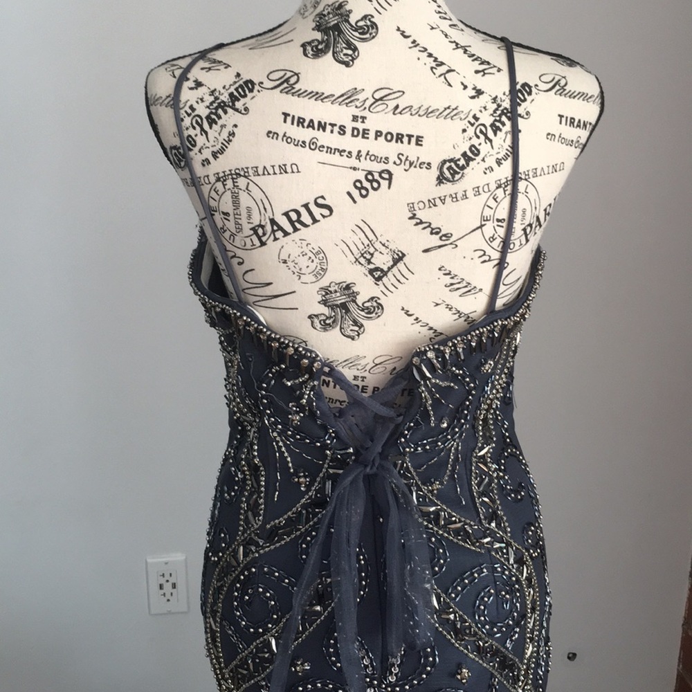 Sparkly blue navy long formal dress - Picture 5 of 7